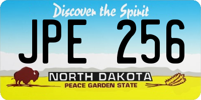 ND license plate JPE256