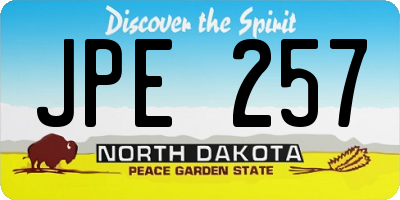 ND license plate JPE257