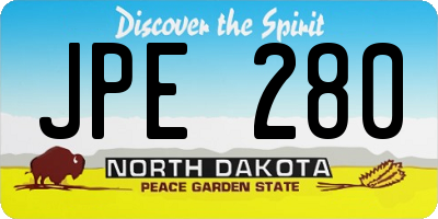 ND license plate JPE280