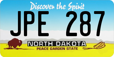ND license plate JPE287
