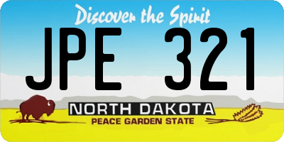 ND license plate JPE321