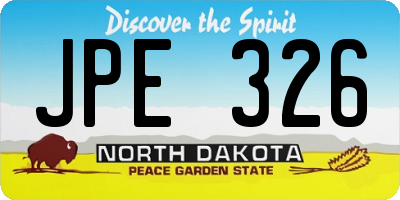 ND license plate JPE326