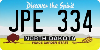 ND license plate JPE334