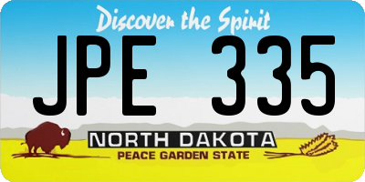 ND license plate JPE335