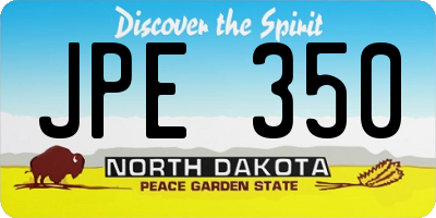 ND license plate JPE350
