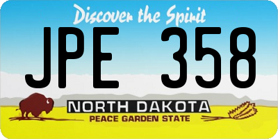 ND license plate JPE358