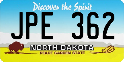 ND license plate JPE362
