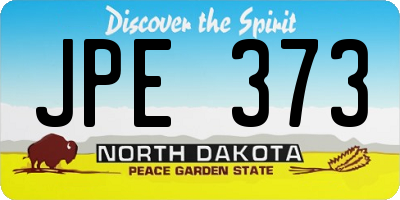 ND license plate JPE373