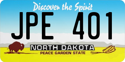 ND license plate JPE401