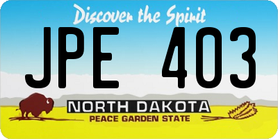 ND license plate JPE403