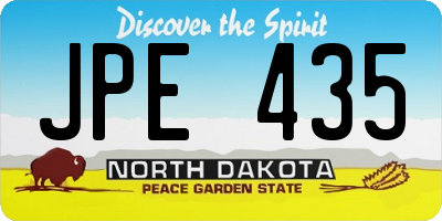 ND license plate JPE435
