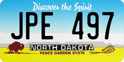 ND license plate JPE497