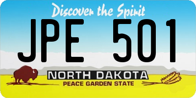 ND license plate JPE501