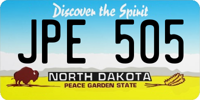 ND license plate JPE505