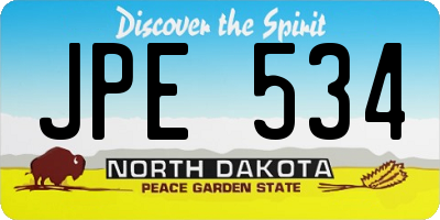 ND license plate JPE534