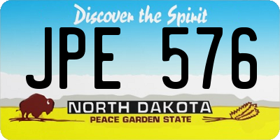 ND license plate JPE576