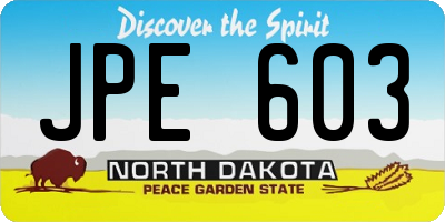 ND license plate JPE603