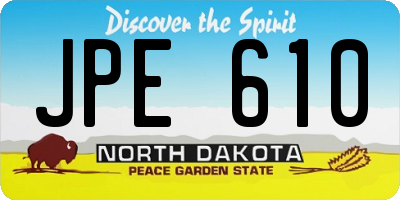 ND license plate JPE610