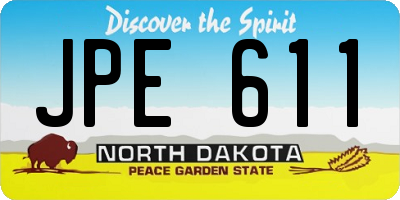 ND license plate JPE611