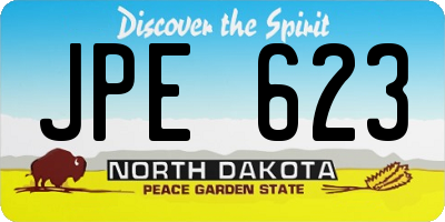 ND license plate JPE623