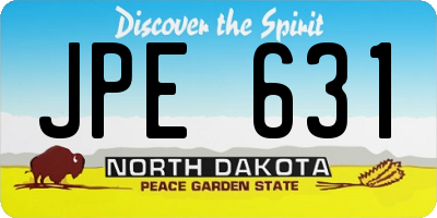 ND license plate JPE631