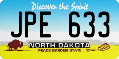 ND license plate JPE633