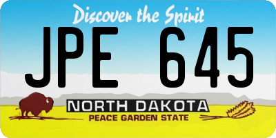 ND license plate JPE645