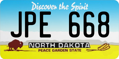 ND license plate JPE668