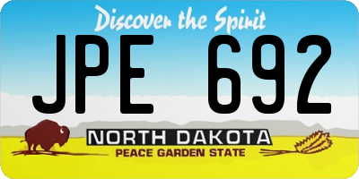 ND license plate JPE692