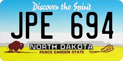 ND license plate JPE694
