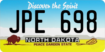 ND license plate JPE698