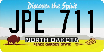 ND license plate JPE711