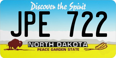 ND license plate JPE722
