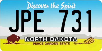 ND license plate JPE731