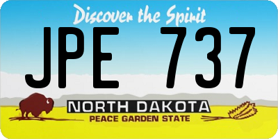 ND license plate JPE737