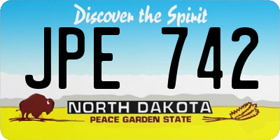 ND license plate JPE742