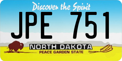 ND license plate JPE751
