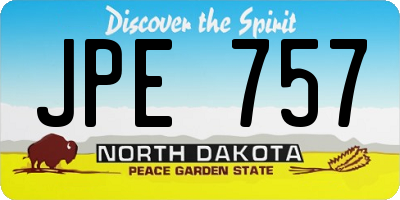 ND license plate JPE757