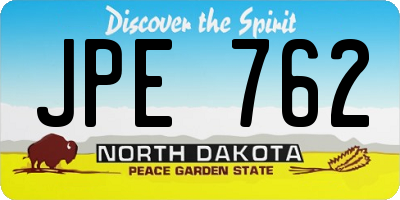 ND license plate JPE762