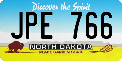 ND license plate JPE766