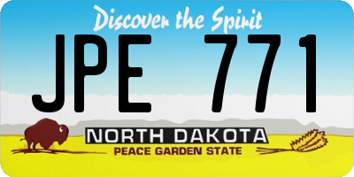 ND license plate JPE771