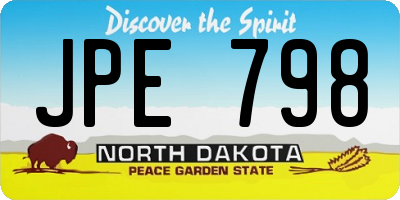 ND license plate JPE798