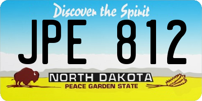 ND license plate JPE812