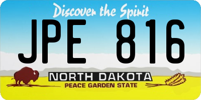 ND license plate JPE816