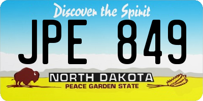 ND license plate JPE849
