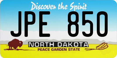 ND license plate JPE850