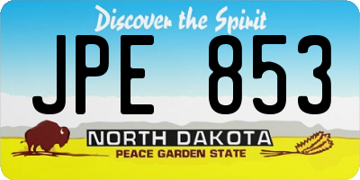 ND license plate JPE853