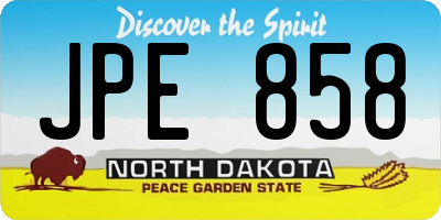 ND license plate JPE858