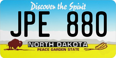 ND license plate JPE880