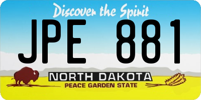 ND license plate JPE881